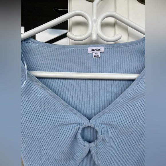 NWOT Garage Ribbed V-Neck Long Sleeve Top - Picture 3 of 5